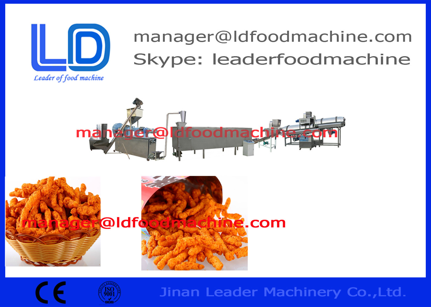 Automatische Kaasbal/de Snacks die van de Graankrul/van Kurkure Machine van Roterende Hoofdextruder maken