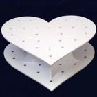 Tribune van de het Huwelijkscake van de hartvorm de Dubbele Acryl/Witte Vertoningstribunes